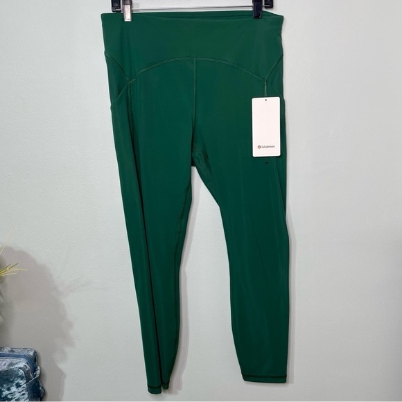 Lululemon Power Thru High Rise Tight Athletic Leggings Everglade Green 12 NWT - Picture 9 of 11